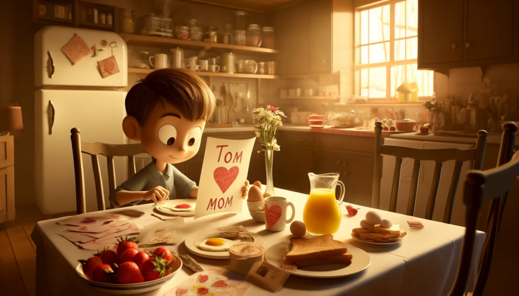 Reading Lesson - Tom's Sweet Surprise on Mother's Day A1 A2 Level